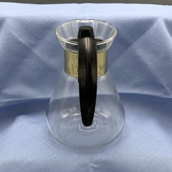 Vtg MCM Corning Ware Small Heat Proof Glass Coffee Carafe Tea Pot 2 Cups Clear - Picture 7 of 12